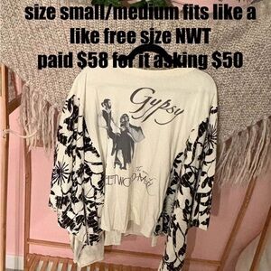 White and Black Graphic Kimono